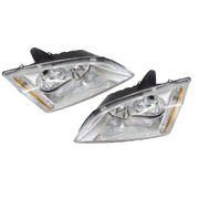 Pair of Headlights (Chrome) to suit Ford LS LT Focus 2005-2009