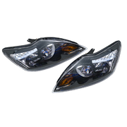 Ford LV Focus XR5 LH + RH Headlights Chrome/Black 2008-2011