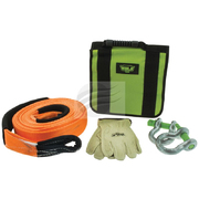 Hulk 4x4 Basic Off Road Recovery Kit Snatch Strap Shackles Gloves