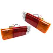 Tray Back  Pair Tail Lights (Plastic Housing Square Plug Type) For Toyota Hilux
