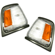 Pair of Indicators Corner Lights (Grey Surround) For Toyota Hilux 2wd 1988-1991