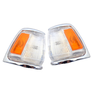 Pair of Corner Lights (Chrome Surround) For 1988-1991 Toyota Hilux 2wd