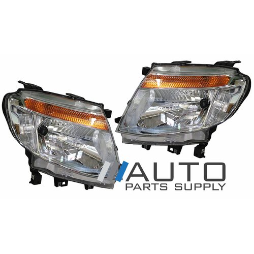 Ford PX Ranger Headlights Head Lights Lamps Chrome XLT WILDTRACK