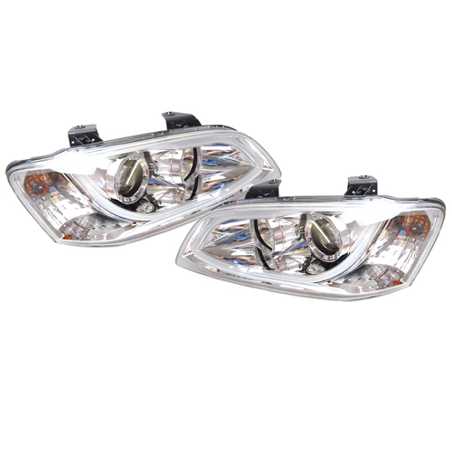 Holden VE Commodore Chrome Projector LED Performance Headlights 2006-2010 *New*