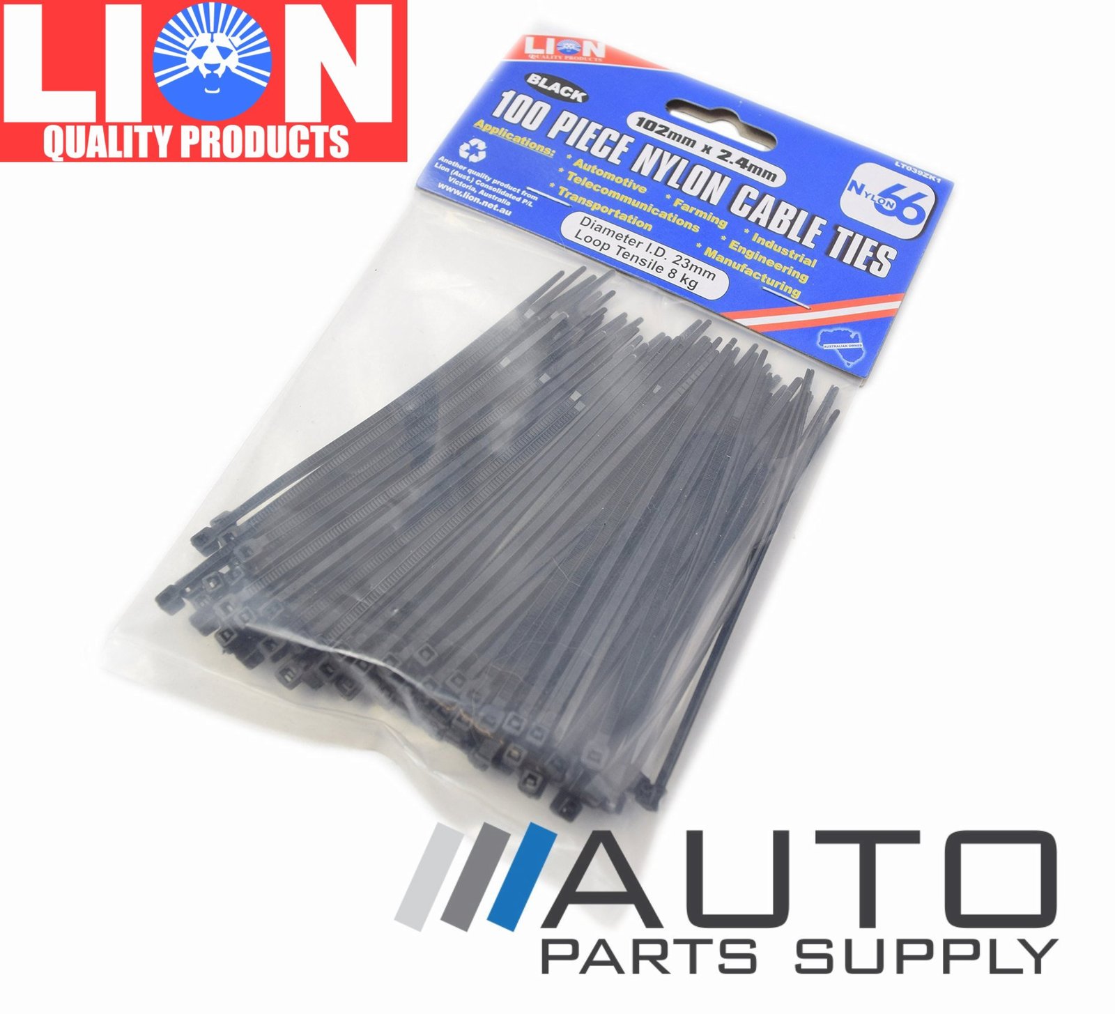 100mm (4 Inch) Black Nylon Zip Ties - 1,000 Piece Bulk Pack Cable Ties
