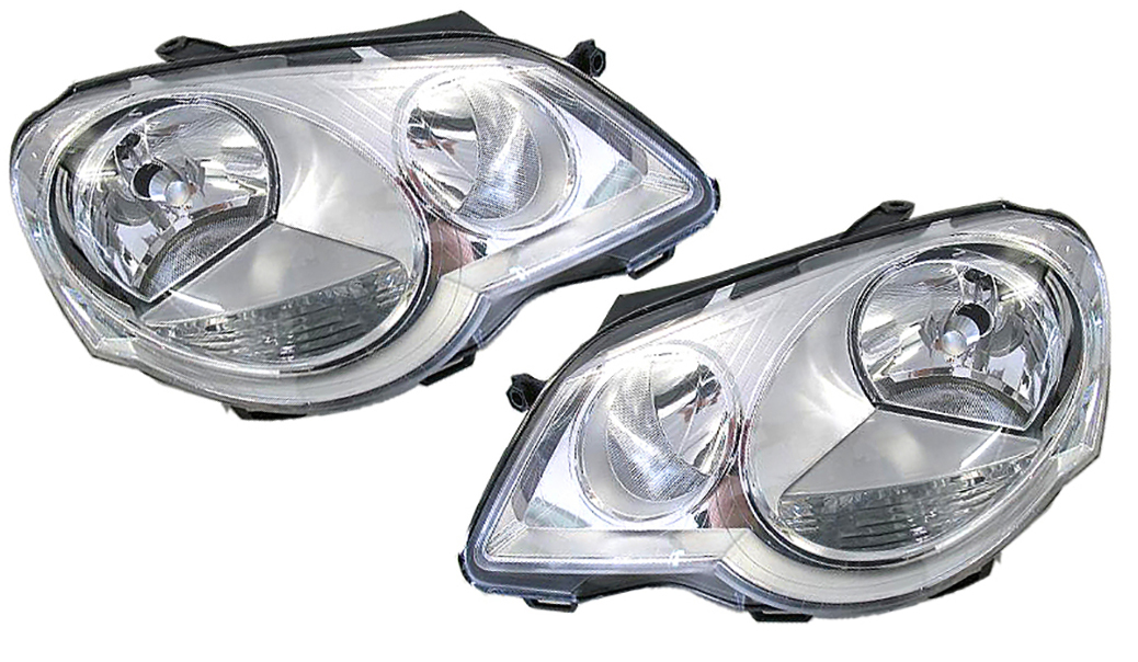 Volkswagen VW Polo Mk4 LH + RH Headlights Head Lights