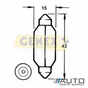 T15X41MM 12V 18W SV8.5-8 Festoon Bulbs (Box of 10)