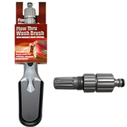Short Handle Flow Thru Wash Brush with Variable Value Control