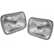 Pair of Universal Headlights 7"x5" Square Semi Sealed H4 Head lights Lamps