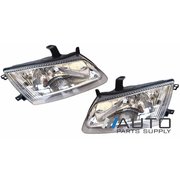 Pair of Headlights (Plastic Lens) suit Nissan N16 Pulsar Sedan 1.6ltr 2000-2003