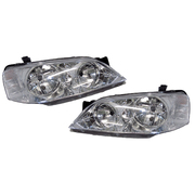 Pair of Headlights (Chrome) suit Ford BA BF Series 1 Futura/Fairmont 2002-2006