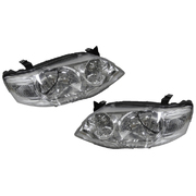 Ford BF series 2 / 3 Falcon LH + RH Headlights Pair Chrome 2006-2011