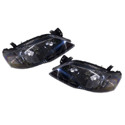 Pair of Black Headlights suit Ford BF Falcon Series 2 / 3 2006-2011