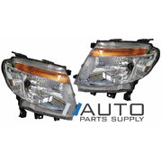 Ford PX Ranger Headlights Head Lights Lamps Chrome XLT WILDTRACK