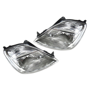 Pair of Chrome Headlights suit Ford WP Fiesta 2003-2005