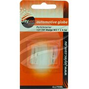 Pkt 2 Wedge Globe W2.1x9.5d 12V 5W W5W Base Blister Pack