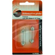 Pkt 2 Festoon Globe 12V 5W SV8.5 35mm x 10.5mm Blister Pack