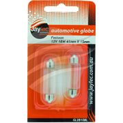 Pkt 2 Festoon Globe 12V 18W SV8.5 41mm x 15mm Blister Pack
