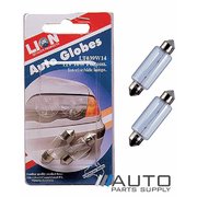 2 Piece Festoon 12v 10w Interior / Side Bulbs / Globes *Lion Products*