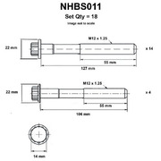 Head Bolt Set suit Toyota Hilux 3L 2.8ltr 1988-1997 Models