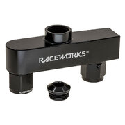 Raceworks Dual to Single Outlet Log Suit External Surge Tanks - RWF-937-08BK