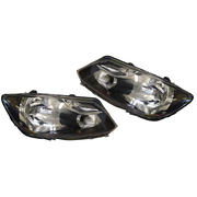 Pair of Headlights (Black/Clear Type) Suit Volkswagen VW Caddy 2010-On