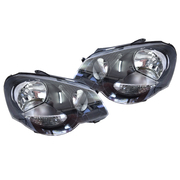 Volkswagen VW Polo Mk4 GTi LH + RH Black Headlights 2005-2010 Models