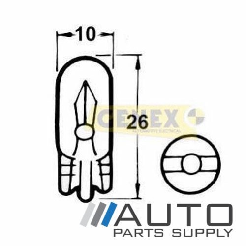 T10 12V 5W W2.1X9.5D Wedge Bulbs (Box of 10)