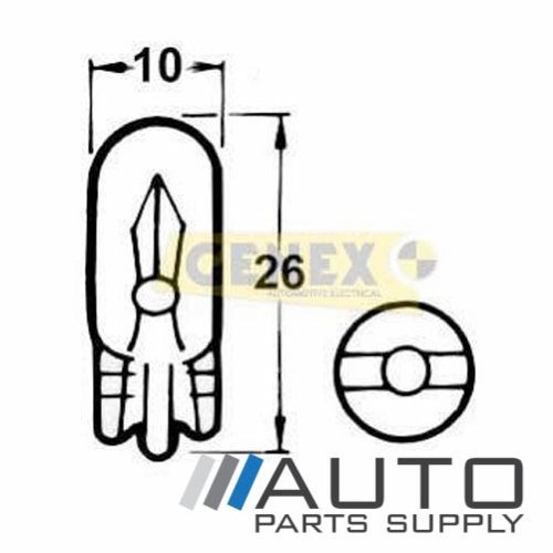 T10 24V 3W W2.1X9.5D Wedge Bulbs (Box of 10)