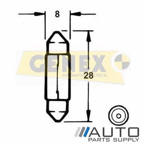 T8X28MM 12V 3W SV7-82 Festoon Bulbs (Box of 10)