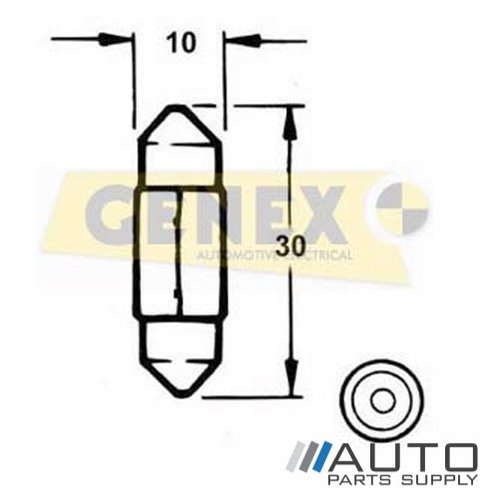 T10X31MM 12V 10W SV8.5-8 Festoon Bulbs (Box of 10)