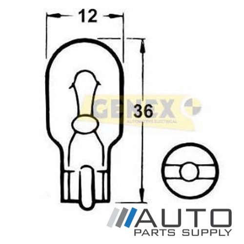 T15 12V 18W W2.1X9.5D Wedge Bulbs (Box of 10)