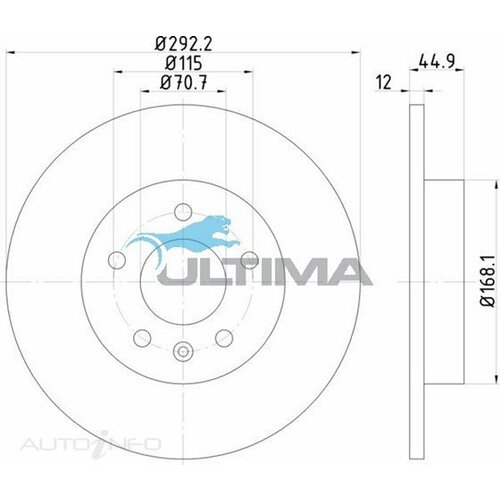 Ultima Rear Brake Rotor For Holden JG Cruze 1.8ltr F18D4 2009-2011