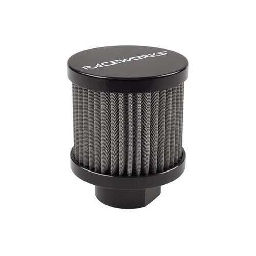 Raceworks Small AN-8 PCV Oil Breather Black - ALY-058BK