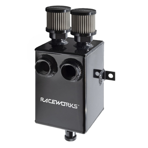 Raceworks 2ltr Black Aluminium Catch Can With Drain Tap -  ALY-074BK