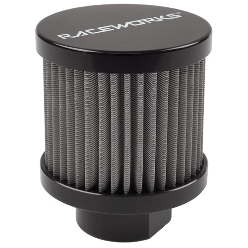 Raceworks Small AN-10 PCV Oil Breather Black - ALY-087BK