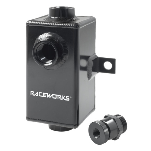 Raceworks 0.5ltr Black Aluminium Catch Can With Drain Tap -  ALY-130BK