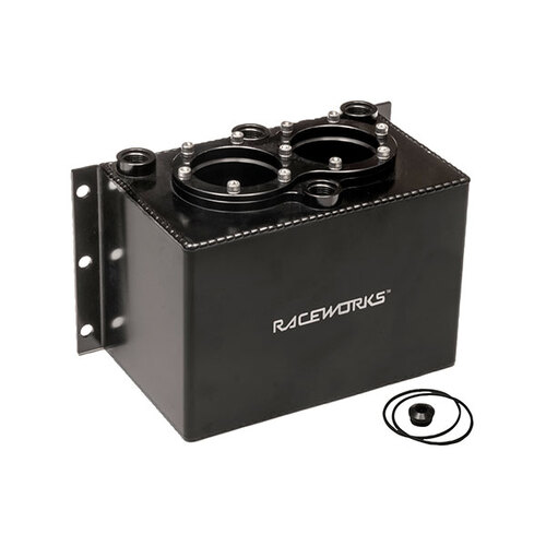 Raceworks 3ltr Surge Tank Black Suit Twin 044 Pumps - ALY-159BK