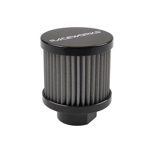 Raceworks Small AN-12 PCV Oil Breather Black - ALY-161BK