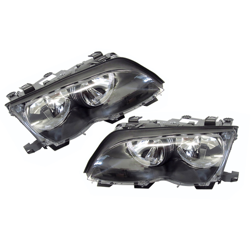 BMW E46 3 Series Headlights Black Type suit Sedan 2001-2005 Models