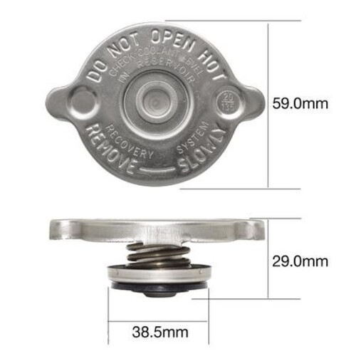 RADIATOR CAP 22PSI 150KPA RECOVERY TYPE METAL - Part# CA22150