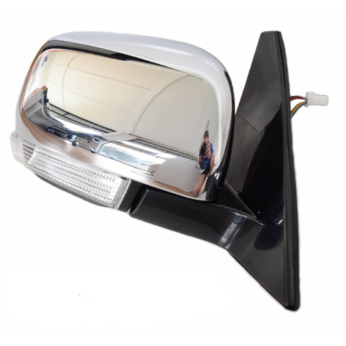 Mitsubishi NX Pajero RH Chrome Electric Door Mirror w/ Flasher 2014 Onwards