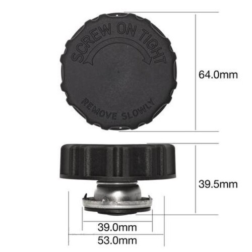  RADIATOR CAP 16PSI 110KPA PLASTIC RECOVERY SCREW TYPE - Part# CW16110