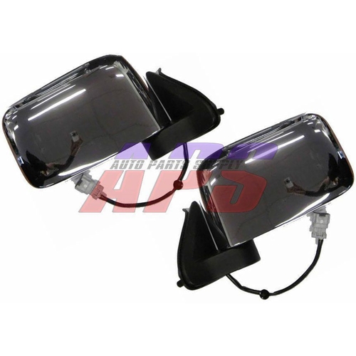 Pair of Chrome Electric Door Mirrors Suit Nissan Navara D22 2001-On