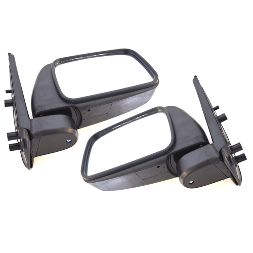 Pair Black Manual Door Mirrors suit Nissan GU Y61 Patrol Wagon 1997-2012