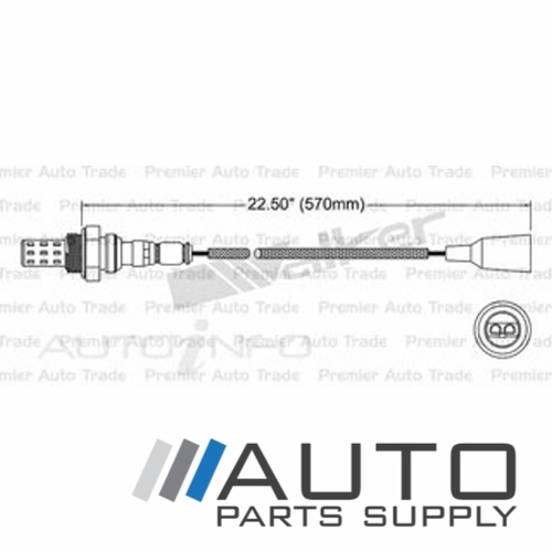 Pre Cat 570mm O2 Oxygen Sensor suit Nissan Navara 2.4ltr KA24DE D22 1999-2000