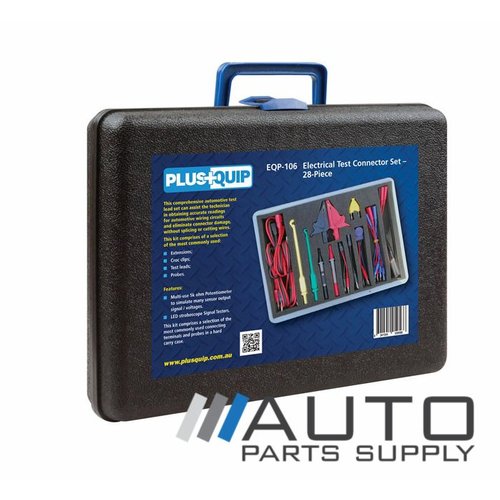 28 Piece Electrical Test Connector Set with Variable Resistor Plusquip *New*