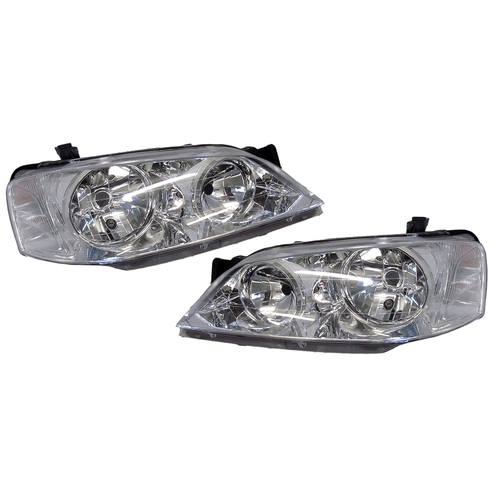 Pair of Headlights (Chrome) suit Ford BA BF Series 1 Futura/Fairmont 2002-2006