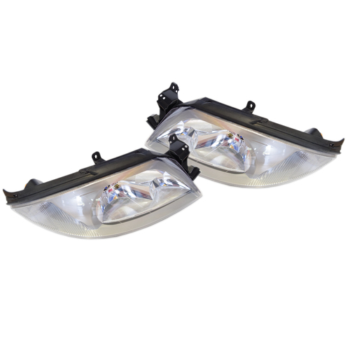 Pair of Headlights (Silver Reflector) suit Ford AU Falcon Series 1 1998-2000