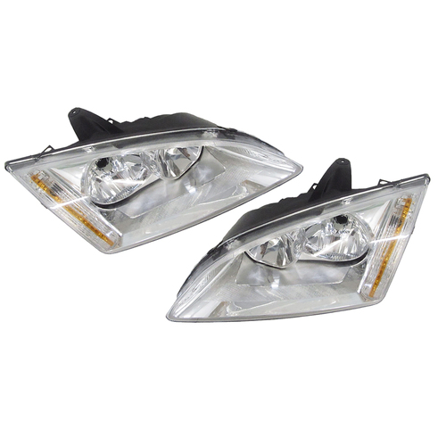 Pair of Headlights (Chrome) to suit Ford LS LT Focus 2005-2009